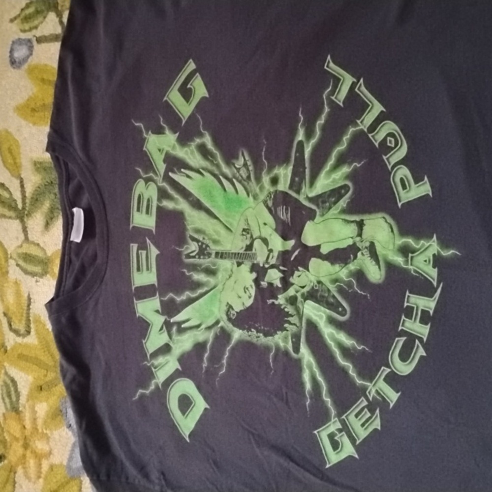 Vintage Black Men's XL Dimebag Getcha Pull Pantera Band Shirt Metal